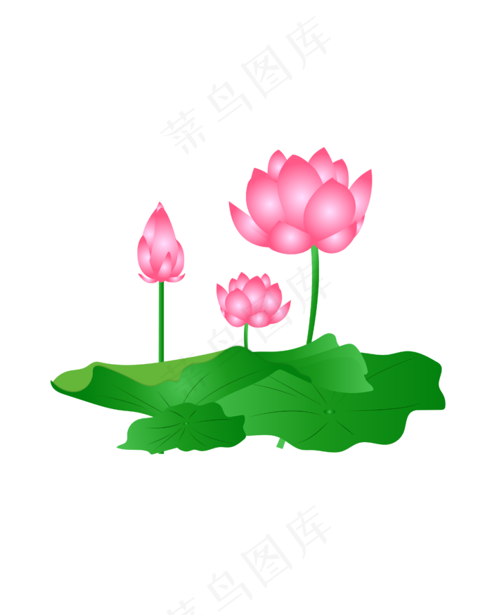 矢量卡通粉色莲花