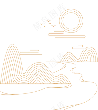 中秋贺卡边框装饰,免抠元素