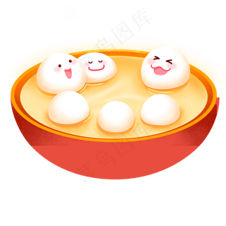 元宵节卡通可爱汤圆,免抠元素