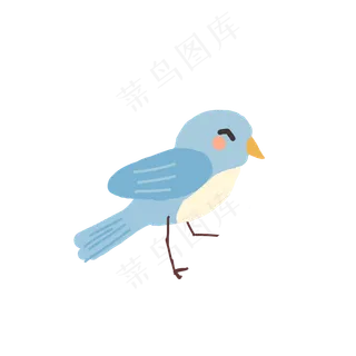 卡通蓝色的小鸟免抠图