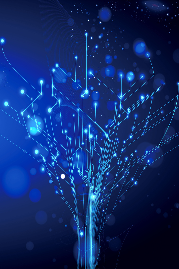 蓝色质感科技光线背景模板