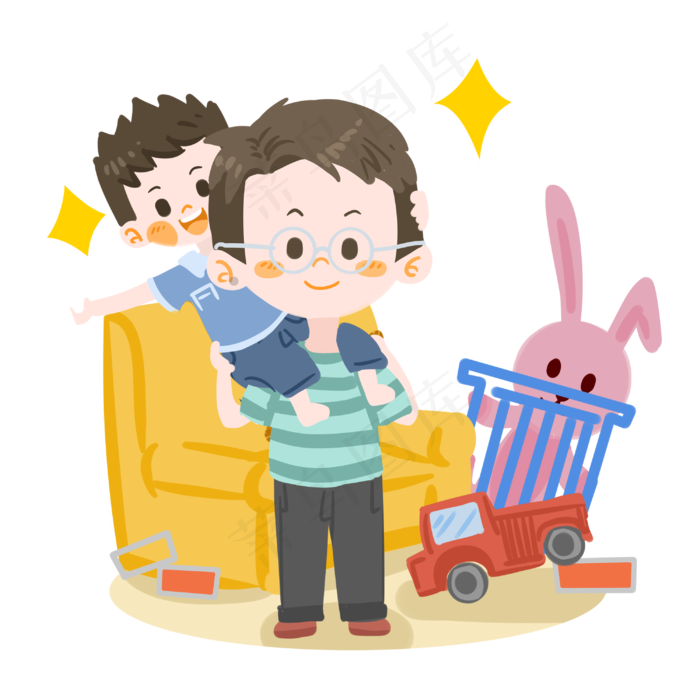 父亲节父亲与孩子玩耍PNG素材