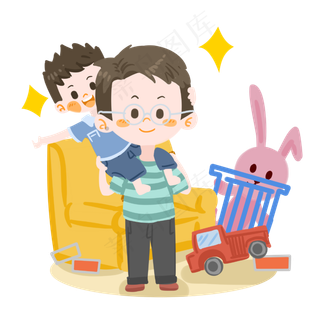 父亲节父亲与孩子玩耍PNG素材