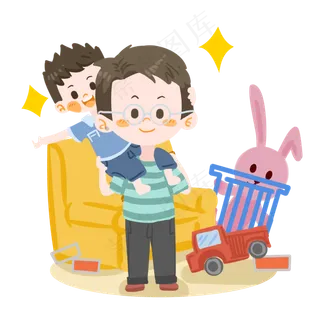父亲节父亲与孩子玩耍PNG素材