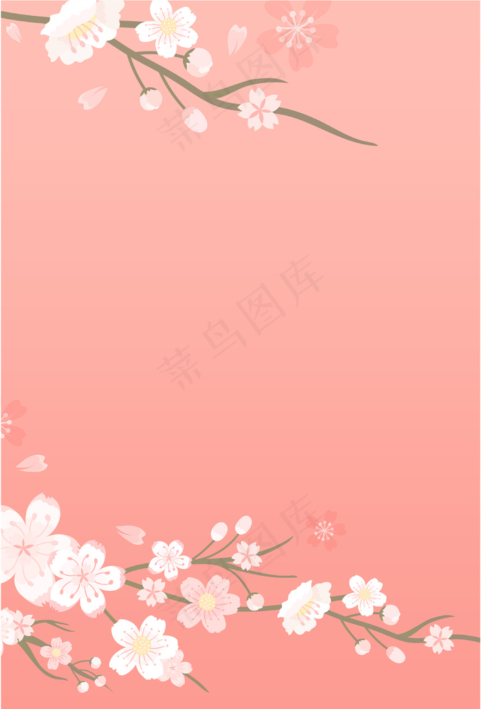 粉红色桃花矢量背景