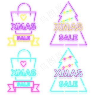 618边框霓虹灯促销图标装饰图案