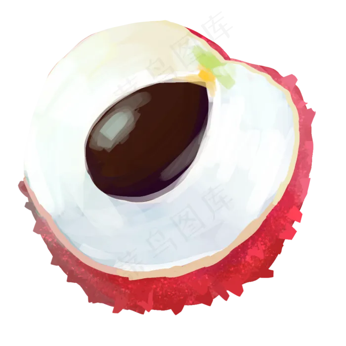 半个荔枝水果(2000X2000(DPI:300))psd模版下载