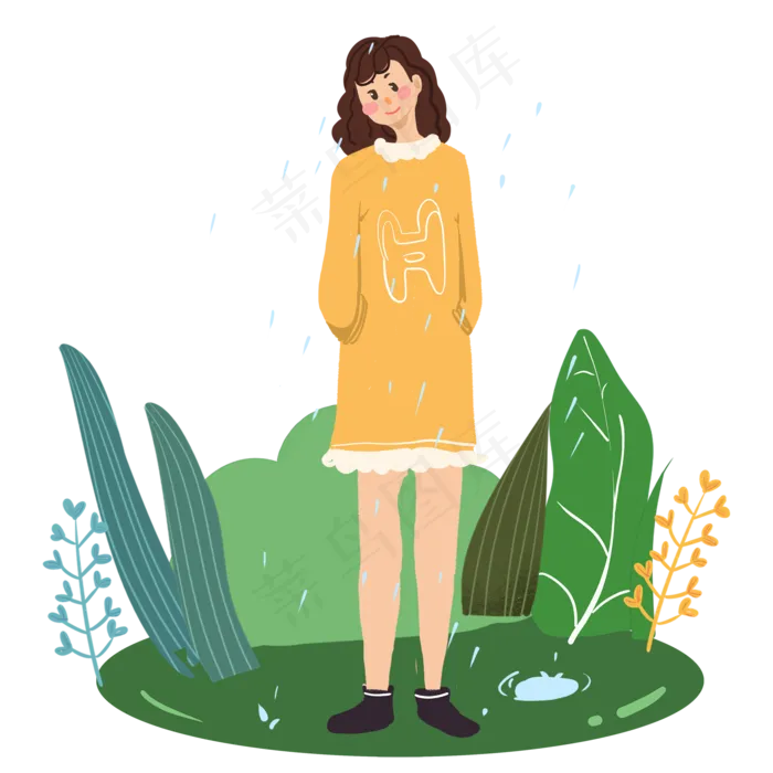 谷雨漂亮的小女孩(2000X2000(DPI:300))psd模版下载