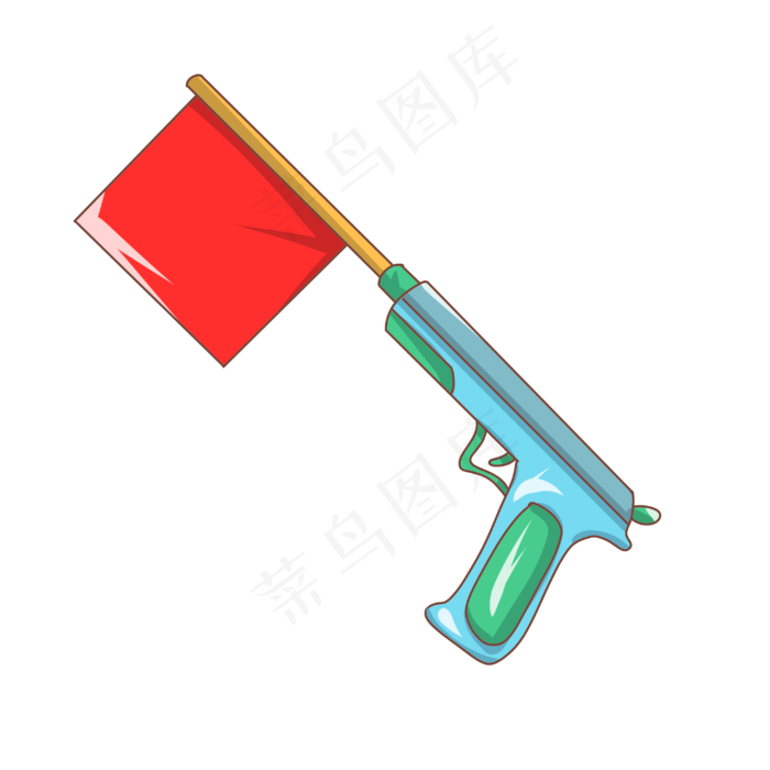 愚人节恶搞手枪插画,免抠元素