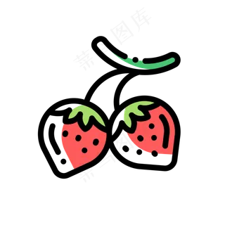 mbe风格草莓装饰图标
