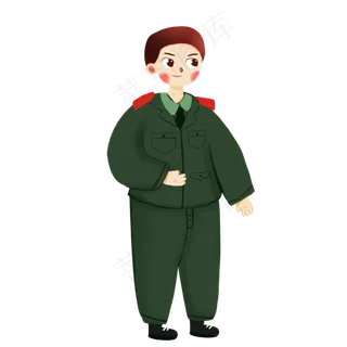 卡通建军节军人形象