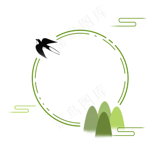 清明节绿色简约标题框
