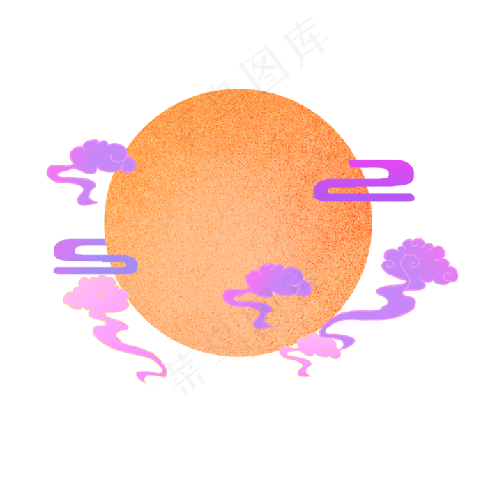 国潮七夕祥云月亮(2000X2000(DPI:300))psd模版下载