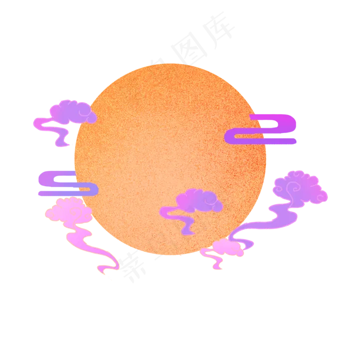 国潮七夕祥云月亮(2000X2000(DPI:300))psd模版下载