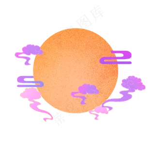 国潮七夕祥云月亮