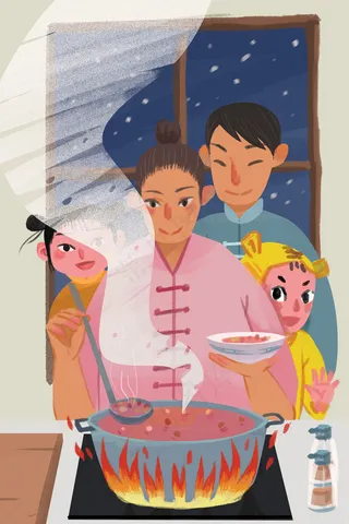 腊八节 腊八粥 一家人 节气