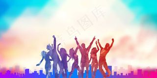 赢在高考彩色手绘banner