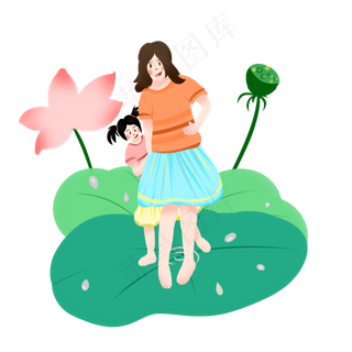 儿童节小清新扁平风手绘躲猫猫的