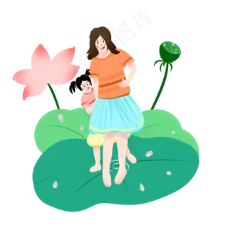 儿童节小清新扁平风手绘躲猫猫的