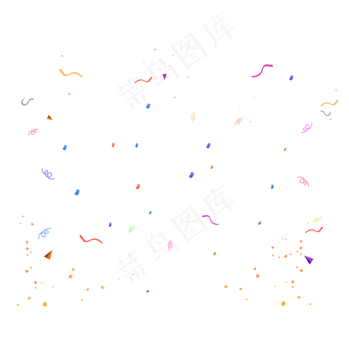 纸屑丝带飘带漂浮装饰物可商用元,免抠元素