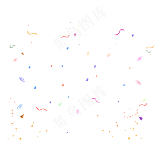 纸屑丝带飘带漂浮装饰物可商用元,免抠元素