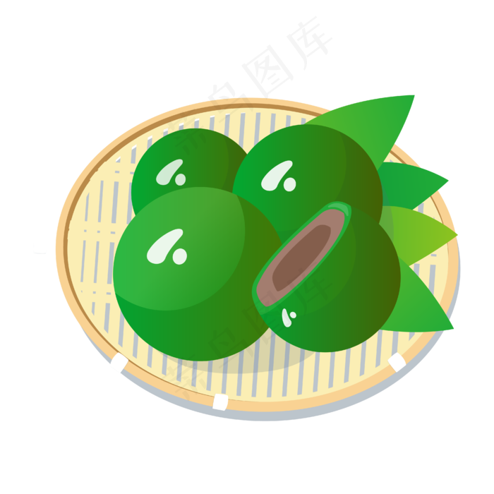 矢量卡通绿色青团