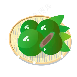矢量卡通绿色青团