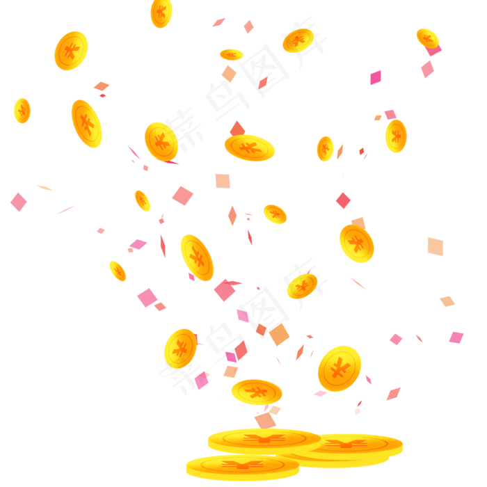 促销金币雨,免抠元素
