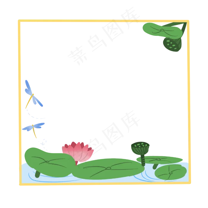 春夏花朵边框PNG素材(2999X2999(DPI:300))psd模版下载
