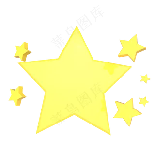 黄色立体五角星