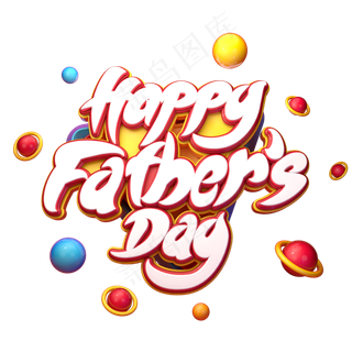 Happy FatbersDay父亲节快乐字体元素艺术字