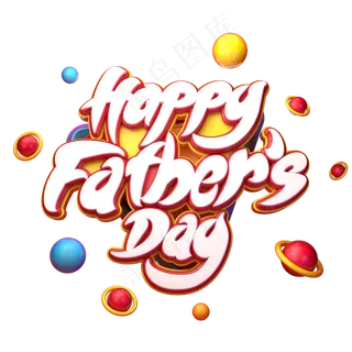 Happy FatbersDay父亲节快乐字体元素艺术字