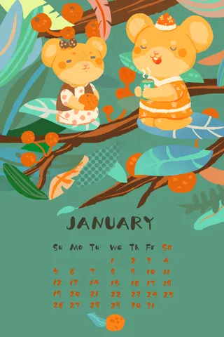 鼠年日历,免抠元素