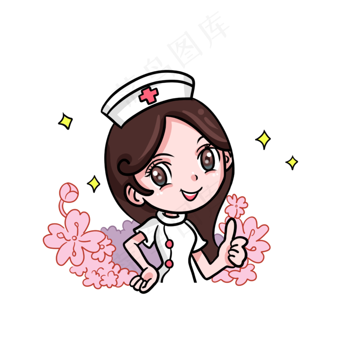 温柔的女护士卡通图案