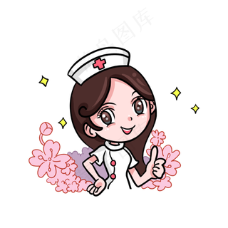 温柔的女护士卡通图案