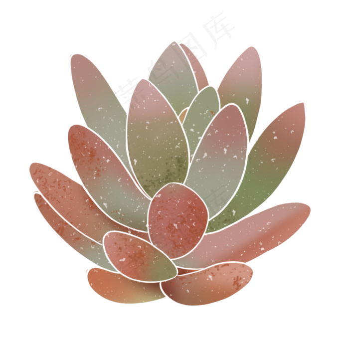 春季水彩植物多肉(2000X2000(DPI:300))psd模版下载