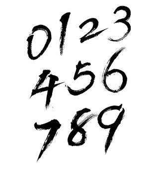 数字毛笔艺术字