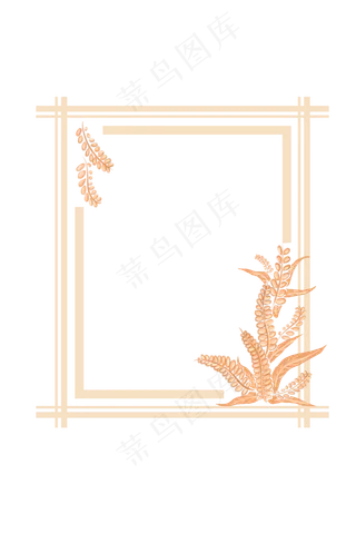 二十四节气芒种麦子元素简约边框