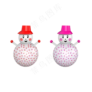 笑脸雪人免抠素材
