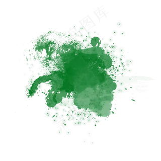 绿色水墨喷溅png图