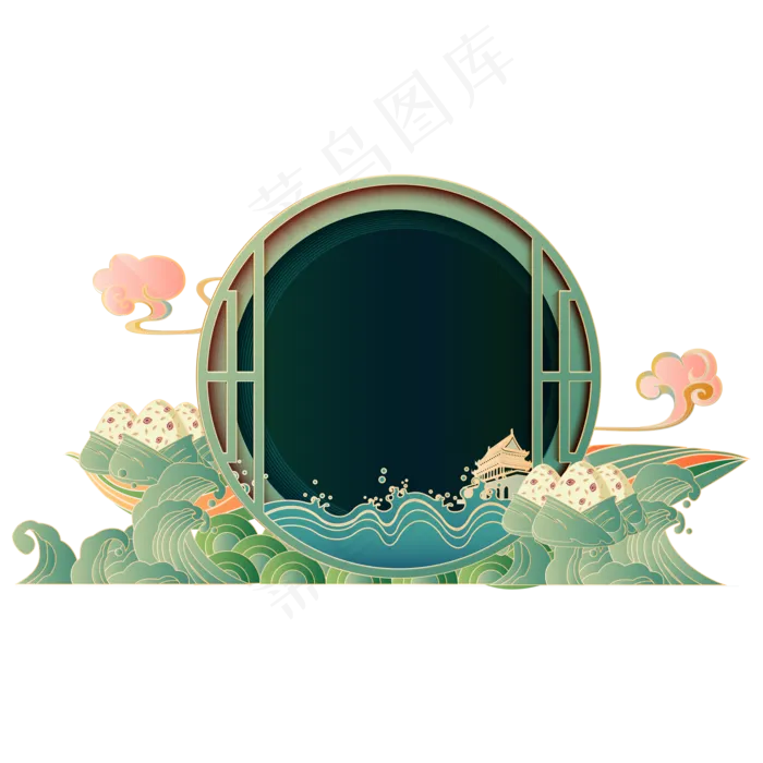 国潮渐变边框装饰(2000*2000px 300 dpi )ai矢量模版下载