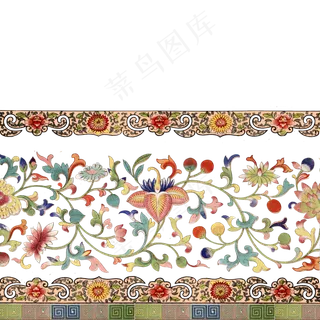 中式古风装饰纹理华丽花卉,免抠元素