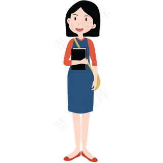 54青年节穿裙子的女青年PNG素材