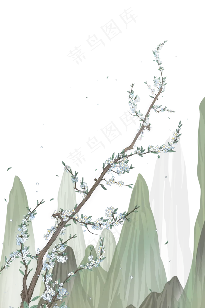 国画水墨风景古风花卉(1000X1499(DPI:300))psd模版下载