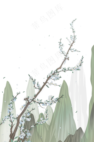 国画水墨风景古风花卉