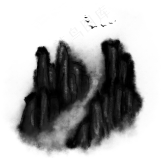 中国风山水水墨画