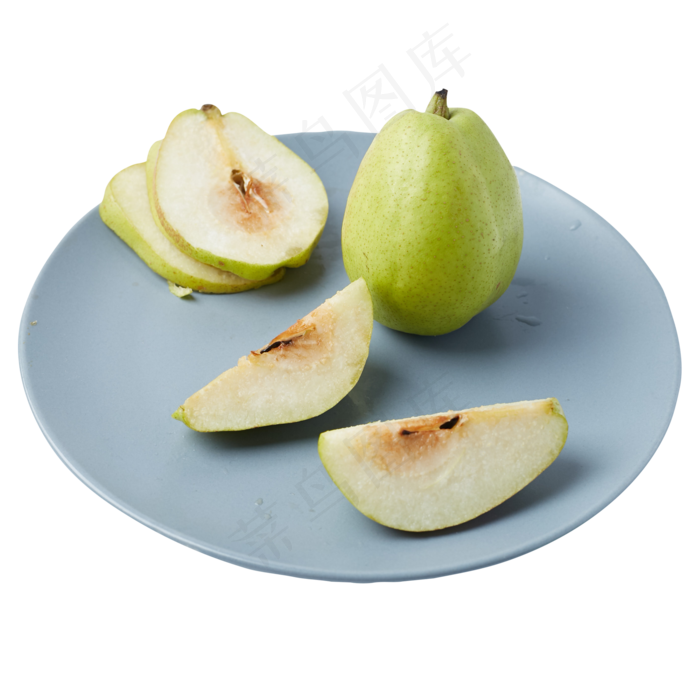 一盒绿色的梨子免抠图