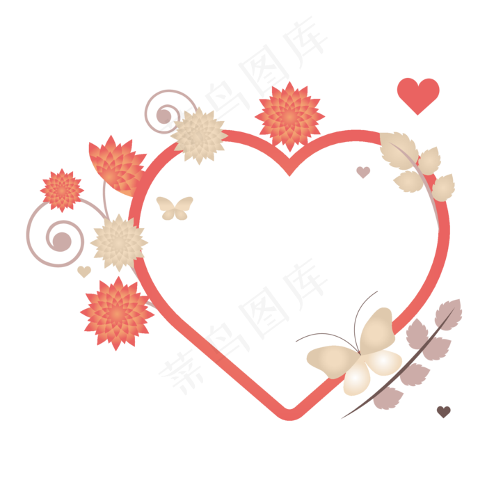 甜蜜情人节爱心花卉边框