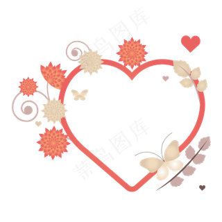 甜蜜情人节爱心花卉边框