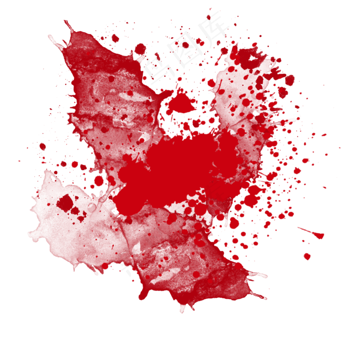 红色血迹污渍元素(2000X2000(DPI:300))psd模版下载